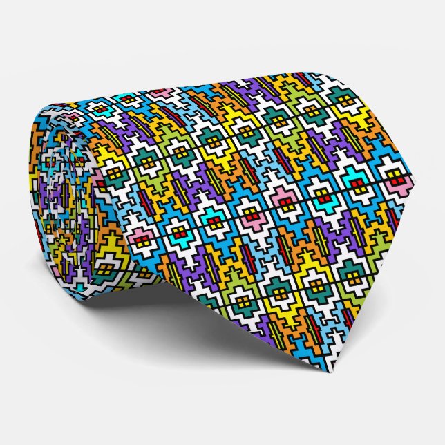 Cravate Bright colours African pattern (Roulé)