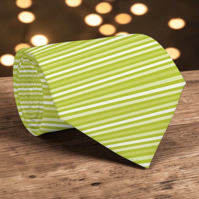Cravate Bright Green Color Stripes Necktie (Créateur téléchargé)