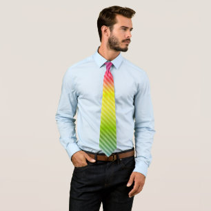 Cravate Bright neon fluorescent gradient rainbow ombre col