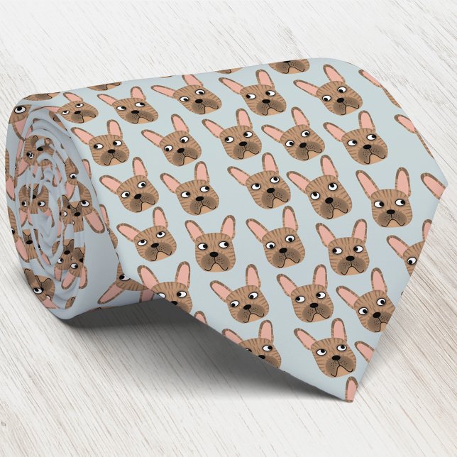 Cravate Brindle French Bulldog (Fun Brindle French Bulldog dog pattern art neck tie)