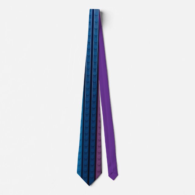 Cravate Briques en plastique verticales bleu-violet (Devant)
