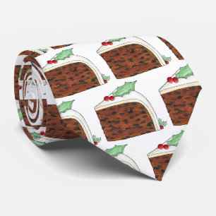 Cravate British Christmas Cake Slice Festive Fête de Fêtes