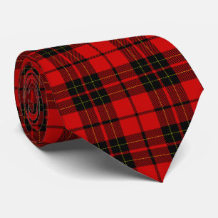 Cravate Brodie tartan rouge noir plaid