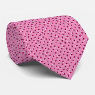Cravate Brouillant en fleur : Fleurs roses sur rose