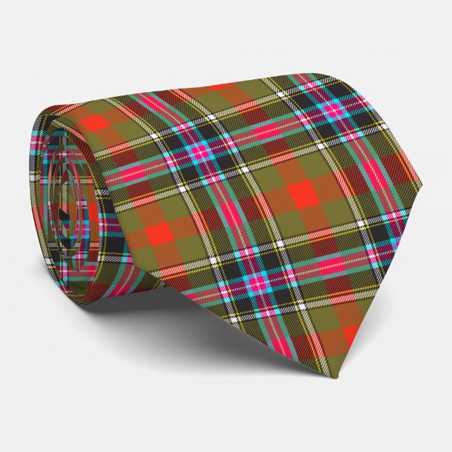 Cravate Bruce de Kinnaird Ancient Tartan Plaid Motif (Roulé)