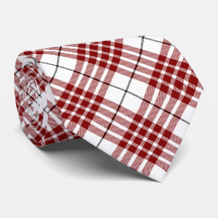 Cravate Buchanan tartan rouge blanc plaid