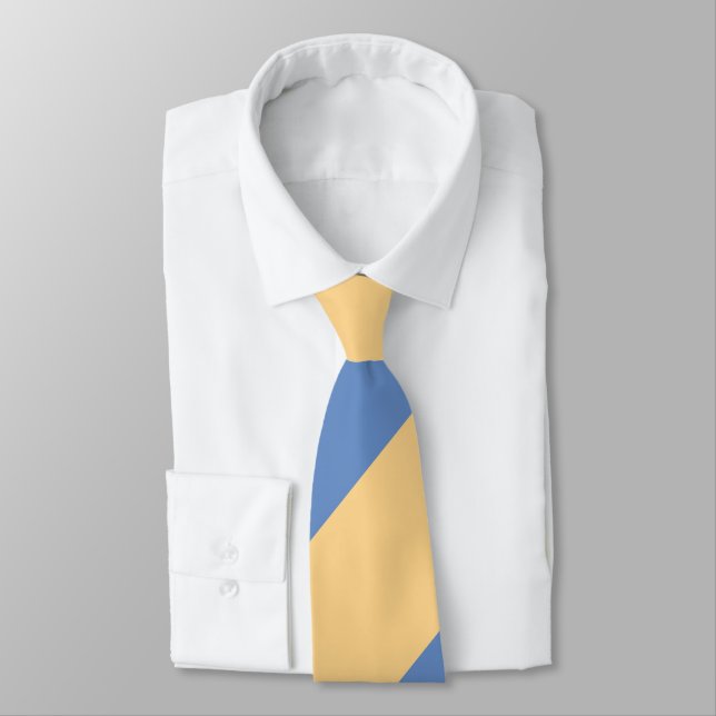 Cravate Buff et Sky Blue Large Regimental Stripe (Attaché)