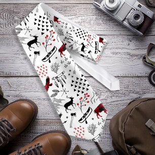 Cravate Buffalo Adventures Black and Red Plaid ID599