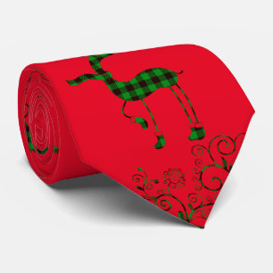 Cravate Buffalo Plaid Christmas Deer Thunder_Cove