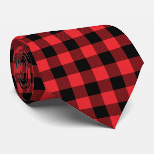 Cravate Buffalo Plaid Red Black Check