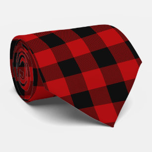 Cravate Buffalo Plaid Rouge Et Noir