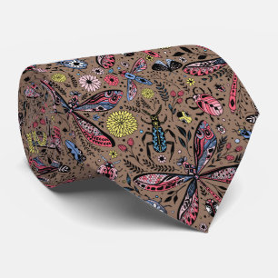 Cravate Bugs de Doodle sur mocha brown