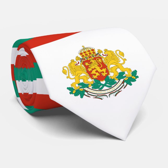 Cravate Bulgarian Flag & Coat of Arms, Flag of Bulgaria (Roulé)