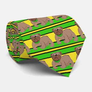 Cravate Bulldogs Équipe sportive Green Yellow Necktie