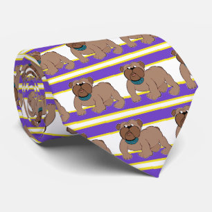Cravate Bulldogs Équipe sportive Purple White Necktie