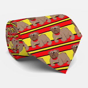 Cravate Bulldogs Équipe sportive Red Yellow Necktie