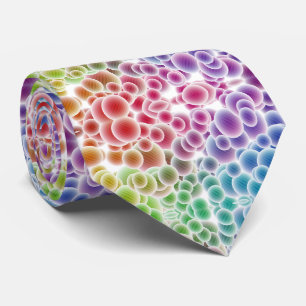 Cravate Bulles Arc-en-ciel dans un motif abstrait contempo
