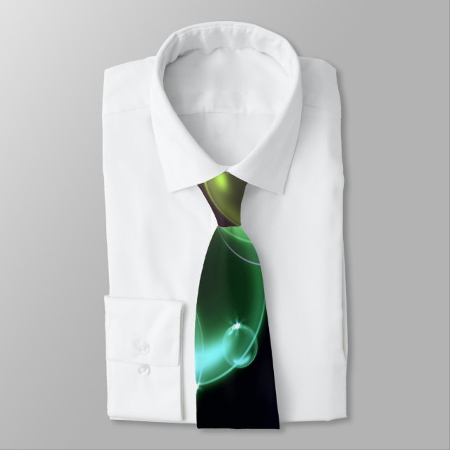 Cravate Bulles Colorées Sur Noir (Attaché)