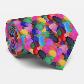 Cravate Bulles de couleur aquarelle motif