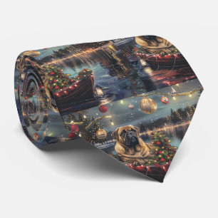 Cravate Bullmastiff Noël Festive Voyage