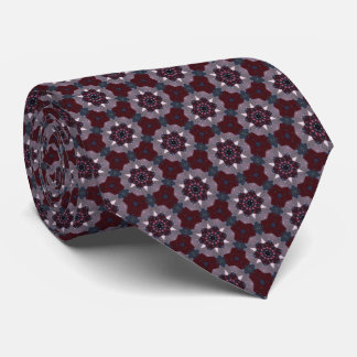 Cravate Burgundy and Gray Quilt Print Neck Tie