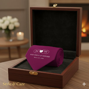 Cravate Burgundy Mariage Moderne Minimaliste Élégant