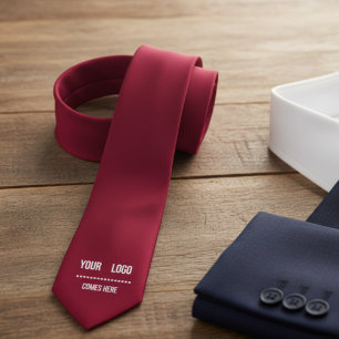 Cravate burgundy uni - ajouter logo