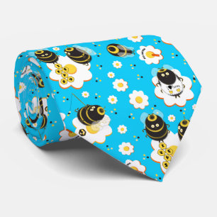 Cravate Busy Bee Bumblebee Floral Whimsical