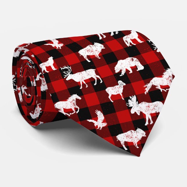 Cravate Cabin Buffalo Plaid Lumberjack Check Pattern (Roulé)