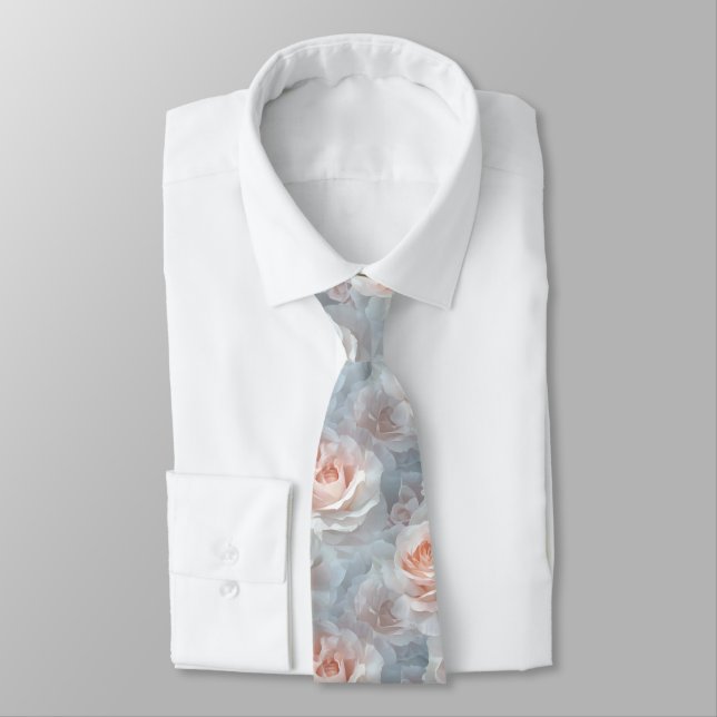 Cravate Cadeau Classique de Garçon d'Honneur Fleur de Rose (Attaché)