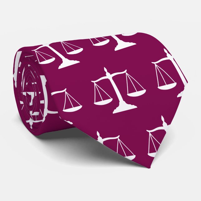 Cravate Cadeau d'avocat pour hommes Balance de la Justice, (Roulé)