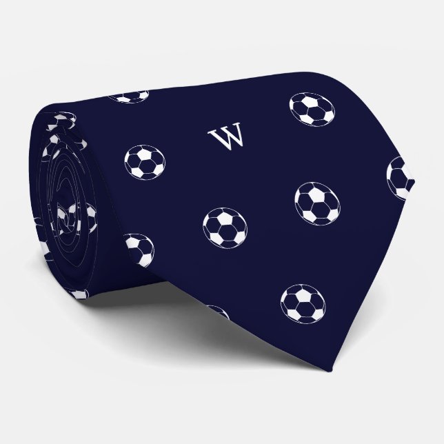 Cravate Cadeau de football de soccer avec initiales monogr (Roulé)