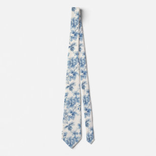 Cravate Cadeau de mariage en porcelaine bleu clair floral
