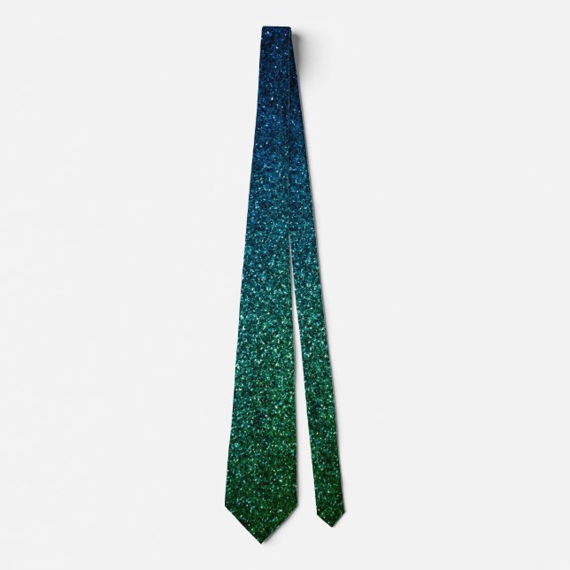 Cravate Cadeau de naissance de mariage de paillettes vert  (Devant)