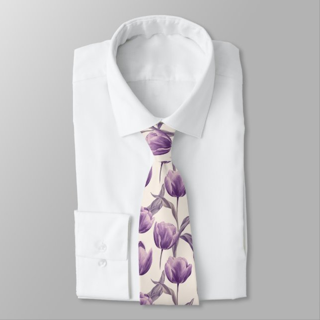 Cravate Cadeau de Noël classique pour lui Tulipe (Attaché)