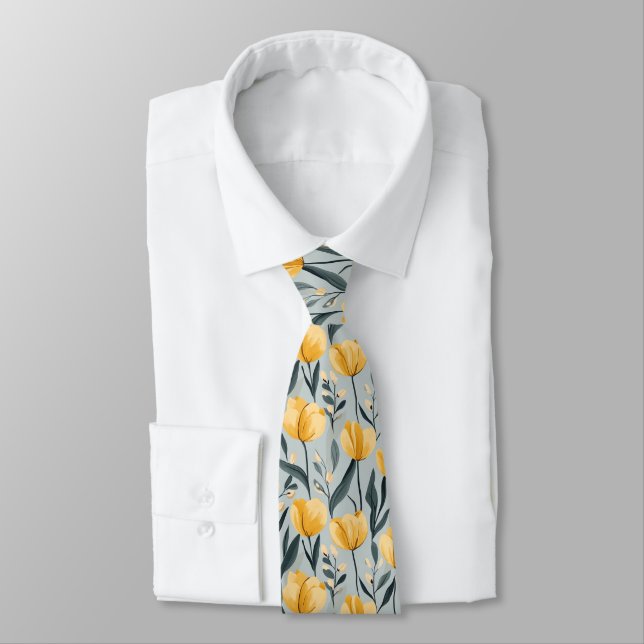 Cravate Cadeau Élégant pour Garçon d'Honneur Fleur de Tuli (Attaché)