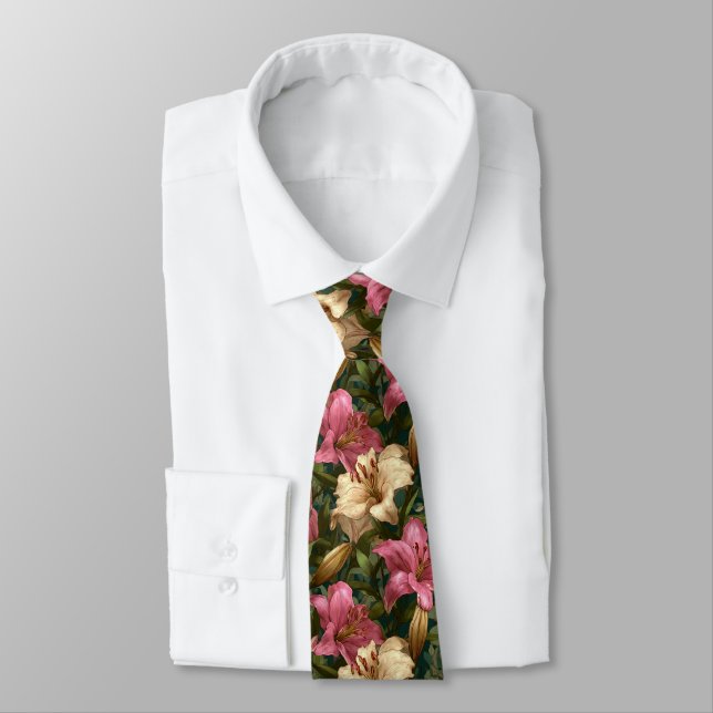 Cravate Cadeau Élégant pour Garçon d'Honneur Fleurs de Lys (Attaché)