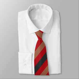 Cravate Cadeau élégant rayures noires et rouges beige pour