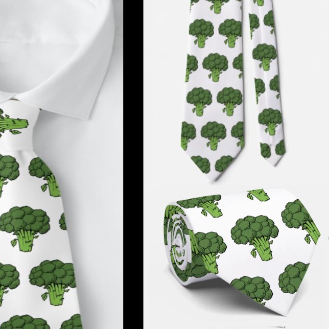 Cravate Cadeau Farceur Légume Brocoli Drôle (Créateur téléchargé)