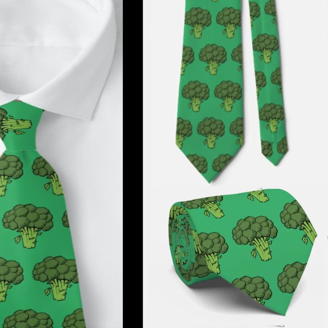 Cravate Cadeau Farceur Légume Brocoli Drôle (Créateur téléchargé)