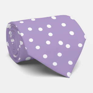 Cravate Cadeau moderne violet blanc à pois pour le marié