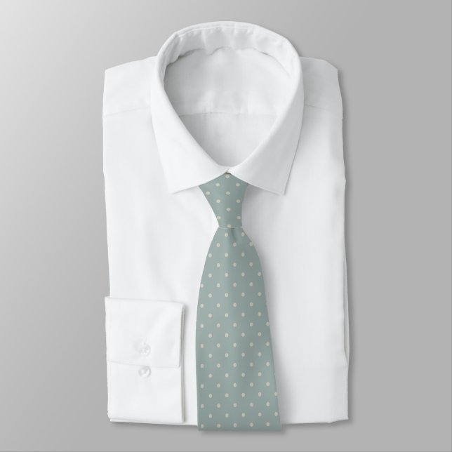 Cravate Cadeau pour homme à pois bleu blanc (Attaché)