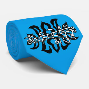 Cravate Cadeau spirituel tibétain pour lui/Om Ma Ni Pad Me