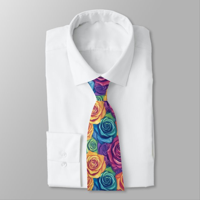 Cravate Cadeaux à la mode pour le Père Fleurs de rose (Attaché)