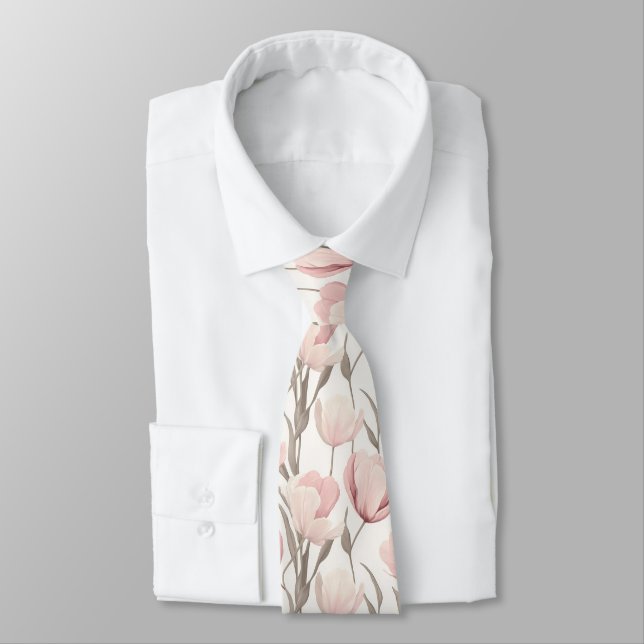 Cravate Cadeaux à la mode pour père fleur de tulipe (Attaché)