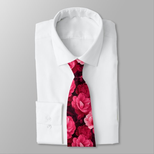 Cravate Cadeaux Classiques Pour Hommes Fleur De Rose (Attaché)