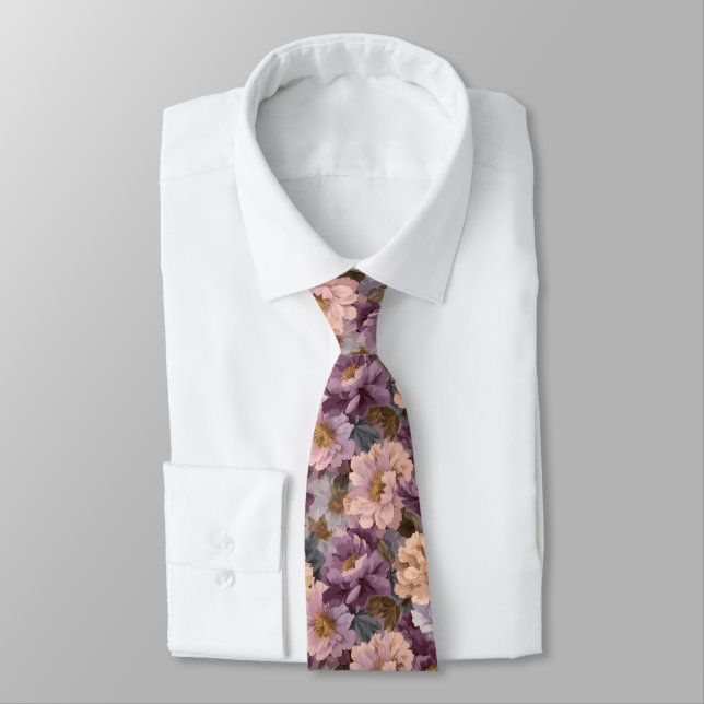 Cravate Cadeaux d'anniversaire élégants pour lui Peonies F (Attaché)