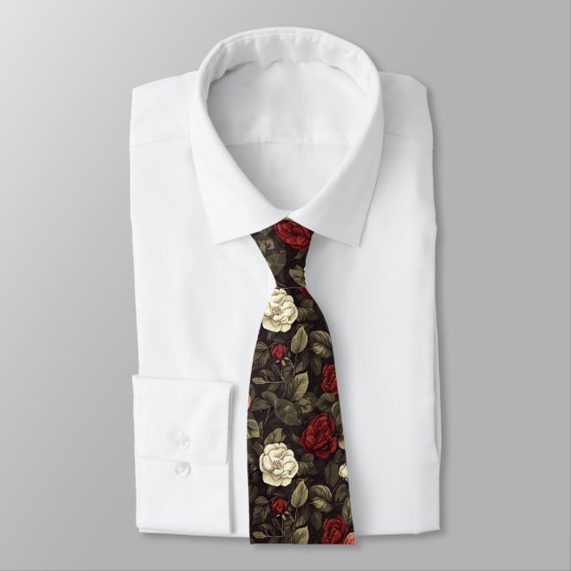 Cravate Cadeaux d'anniversaire tendance pour hommes Fleur  (Attaché)