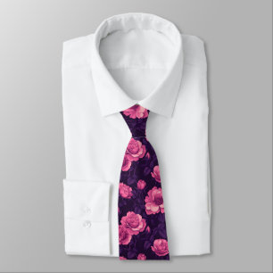 Cravate Cadeaux Hommes Mignons Fleur Rose