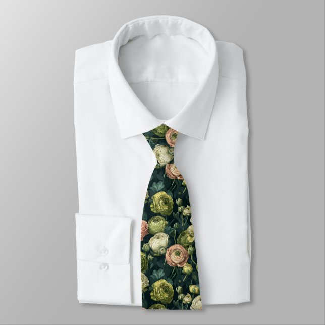 Cravate Cadeaux uniques pour mari Ranunculus floral (Attaché)